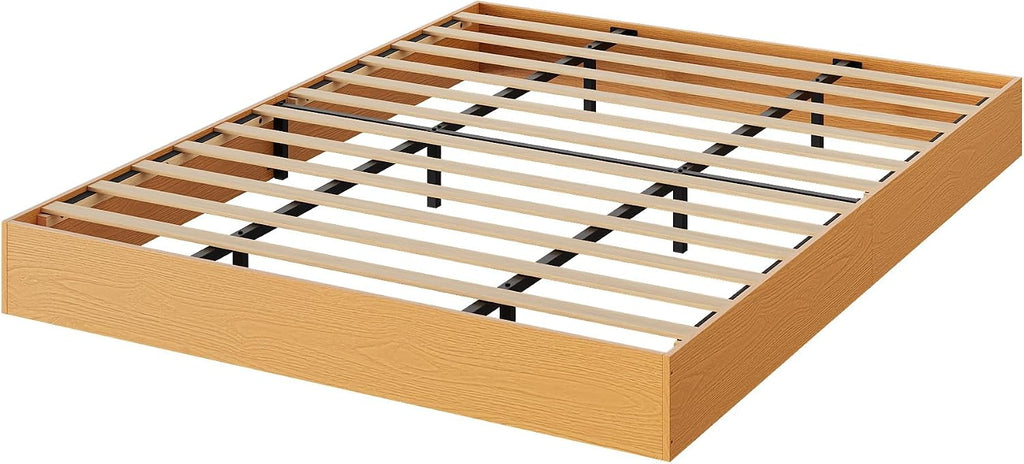 Wood Platform Bed Frame with Low Profile Design