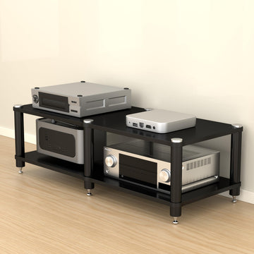 2-Tier AV Media Stand and Audio Rack with Vibration-Dampening Feet