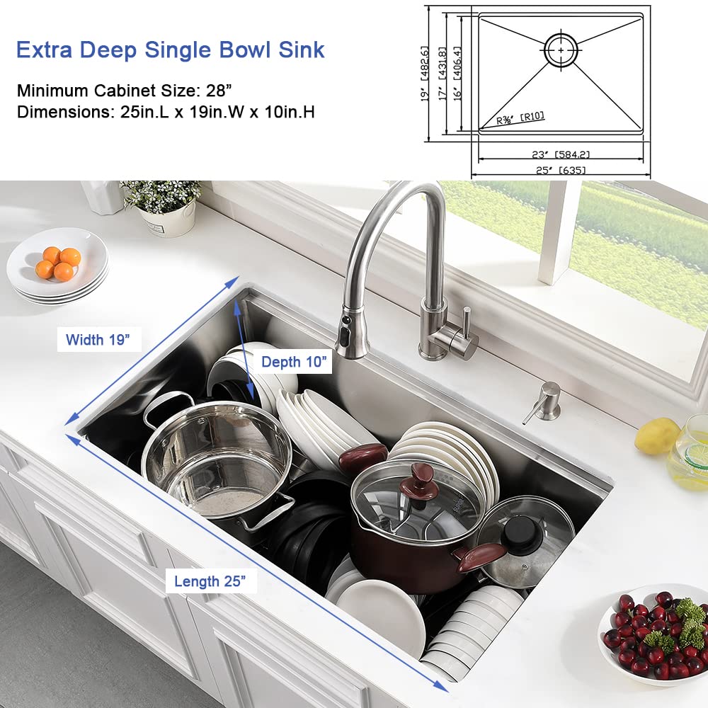 25x19 Undermount Workstation Stainless Steel Sink