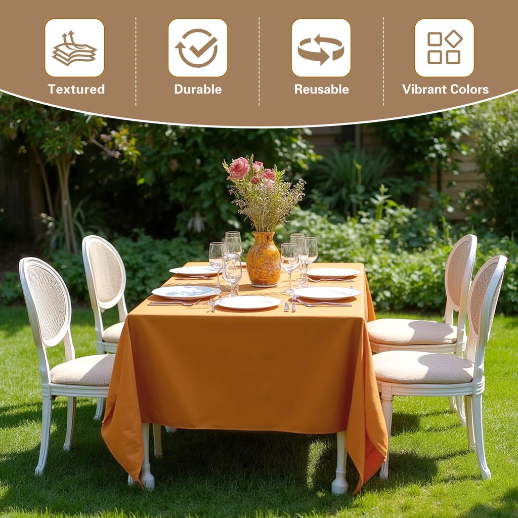 Thanksgiving Tablecloths Rectangular 60x120 Inch, 8 Pack Bronze