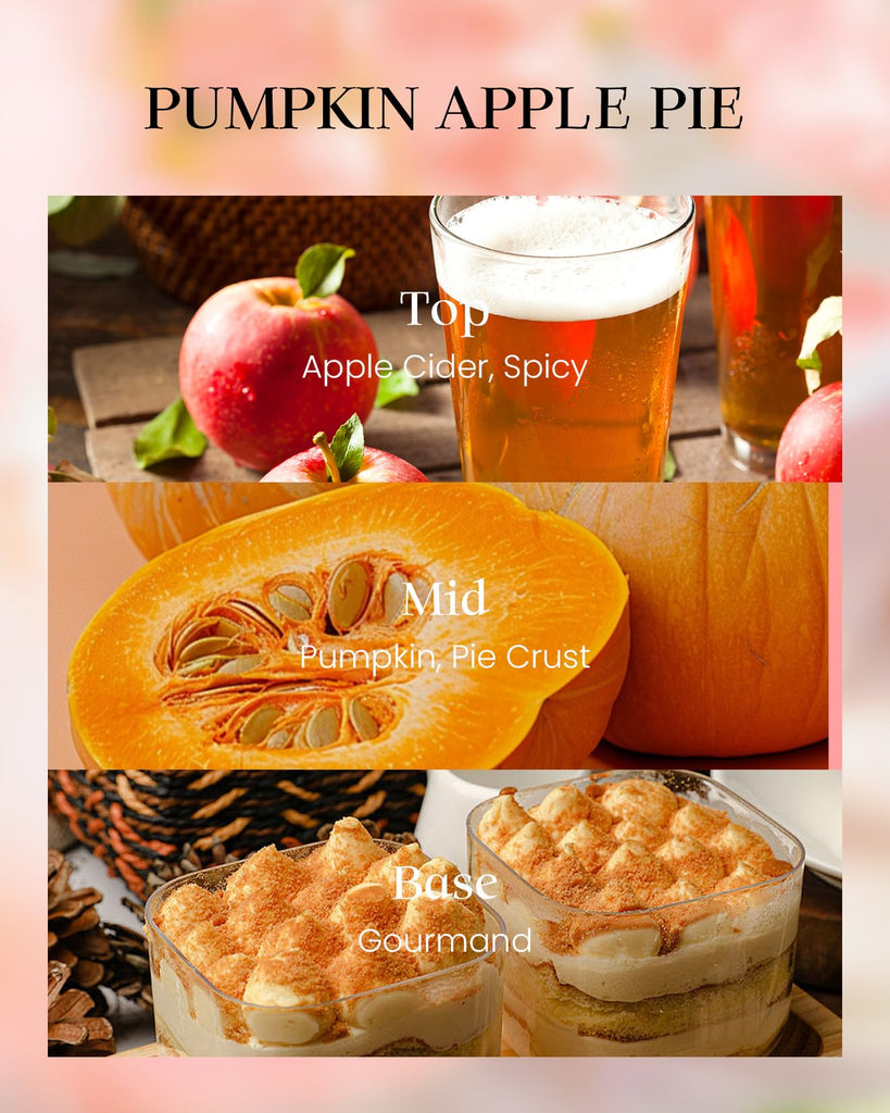 Pumpkin Apple Pie Candle, 8.1oz Gilded Glass Harvest Gift