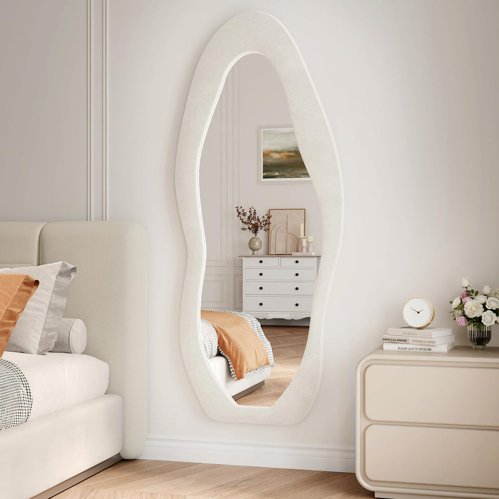 Wall Mirror 56"x24", Irregular Wavy Full Length Mirror
