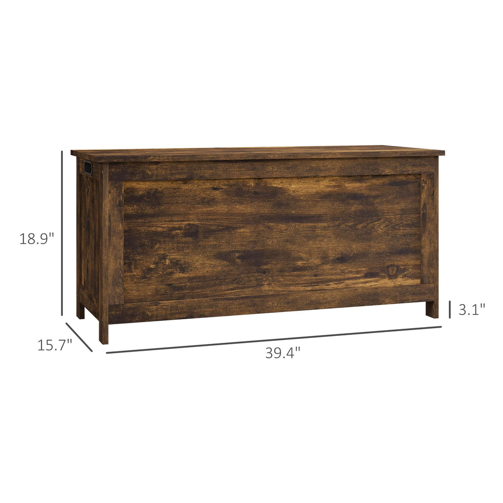 Storage Bench Cut-Out Handles 39.4" x 15.7" x 18.9" Rustic Brown