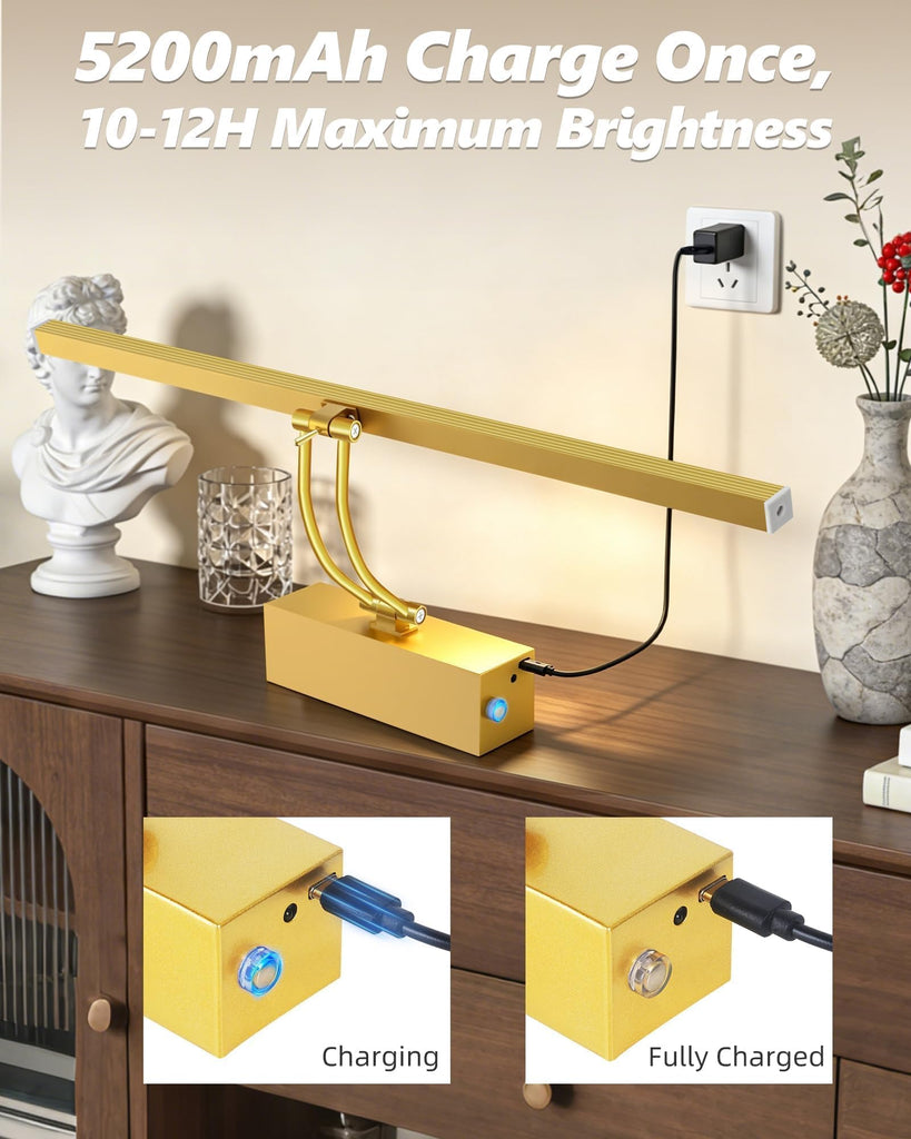 2 Pack 16-Inch Picture Light with Remote, 5200mAh Battery Operated