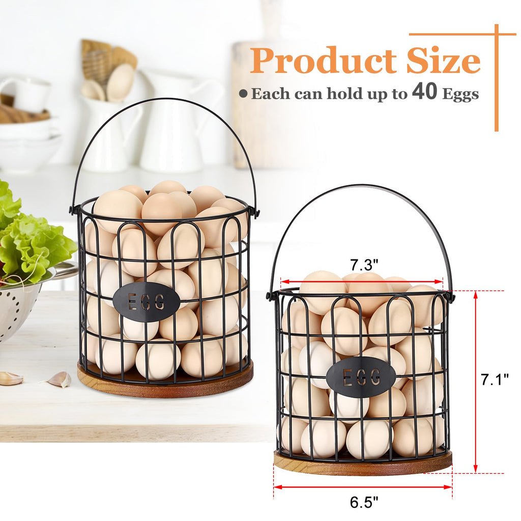 Egg Basket for Gathering Fresh Eggs, Wire Egg Basket-Straight Style