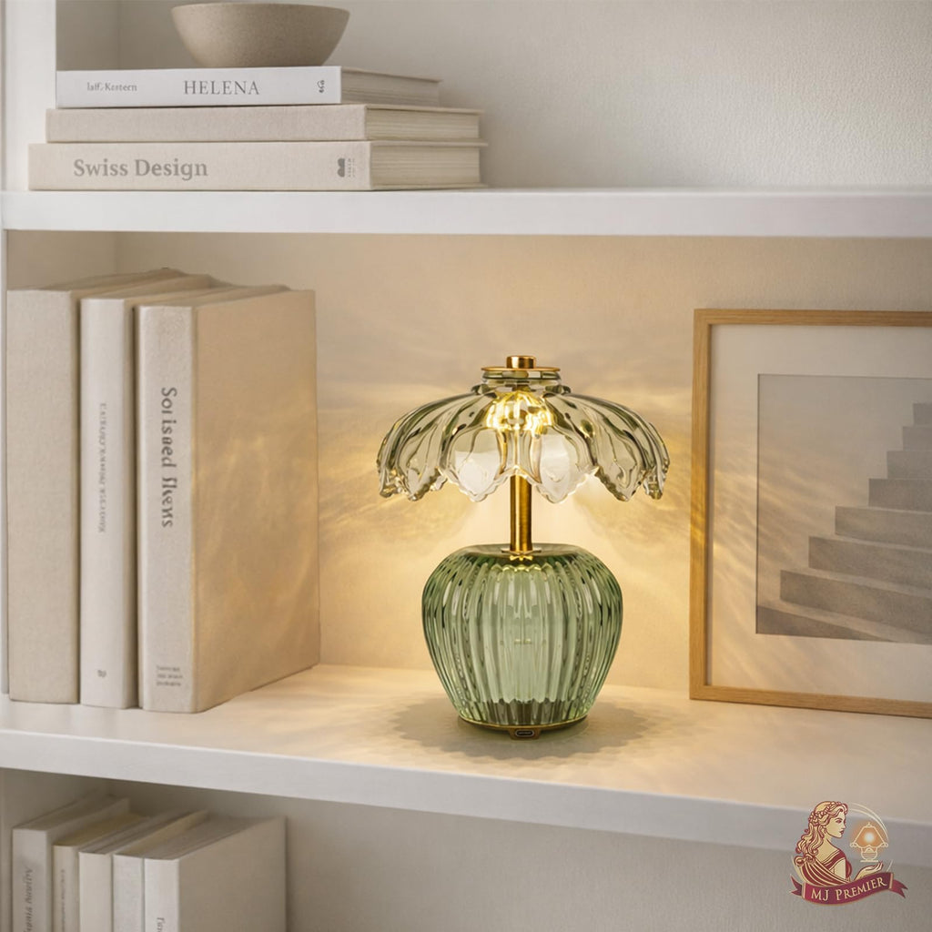 Rechargeable Table Lamp, Small Cordless Lamp with Timer, Green