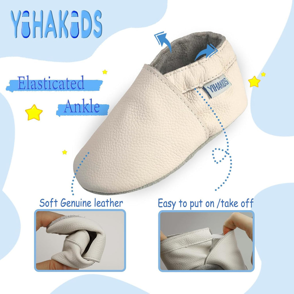 Baby Solid Leather Moccasins Soft Suede Sole Infant Toddler Shoes