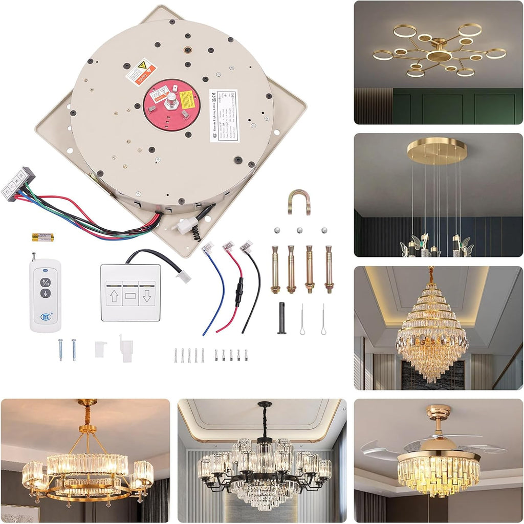 Motorized Chandelier Lift System with Remote Control – Light-Duty