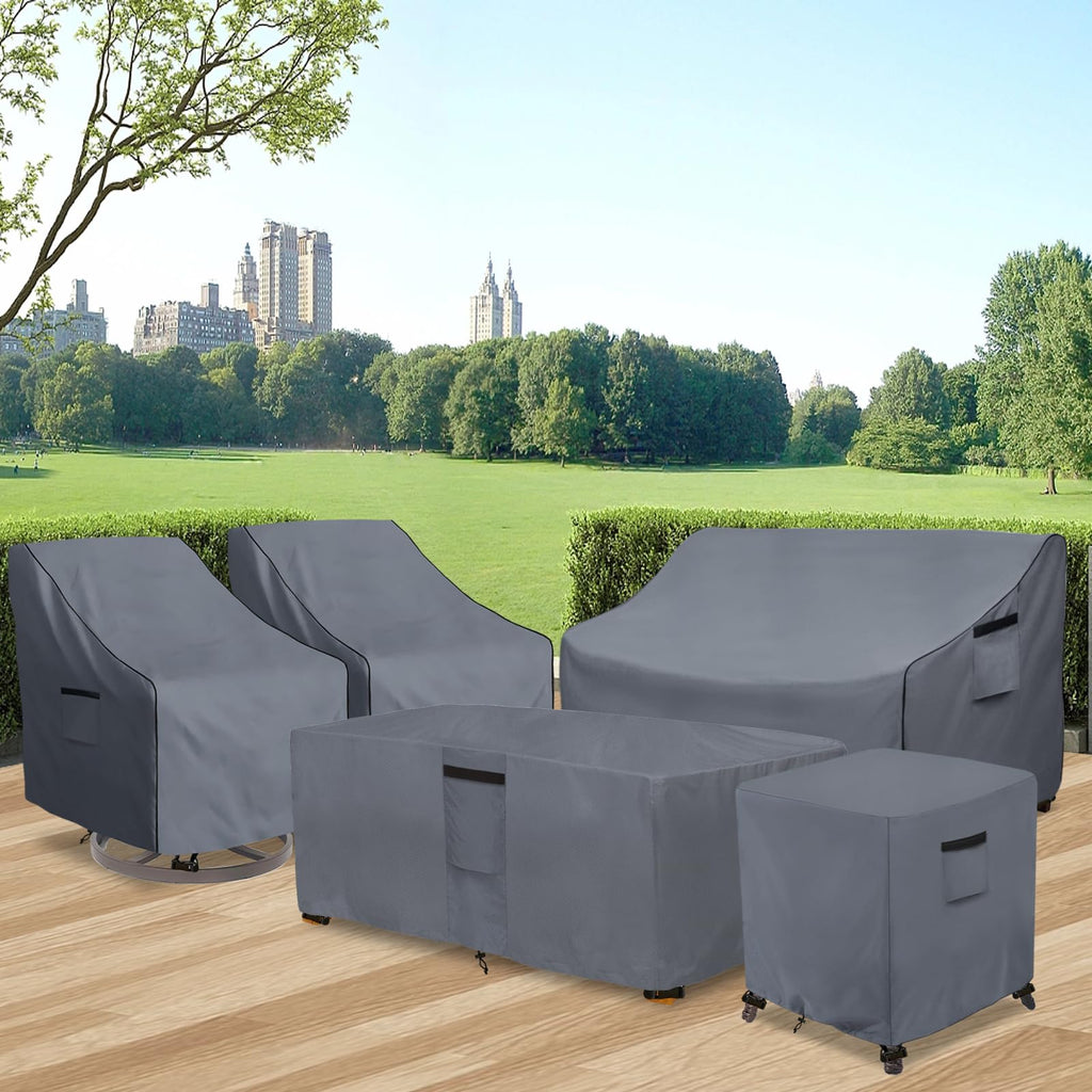 Outdoor 3-Seater Loveseat Cover, 600D Heavy Duty 100% Waterproof Patio Sofa Cover, Furniture Covers for Sofa and