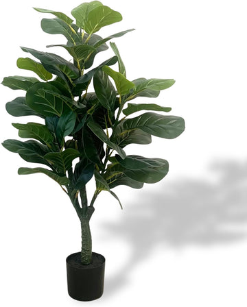 3ft Artificial Fiddle Leaf Fig Tree, Realistic Leaves Faux Ficus Lyrata Floor Plant Home, Living Room and Office