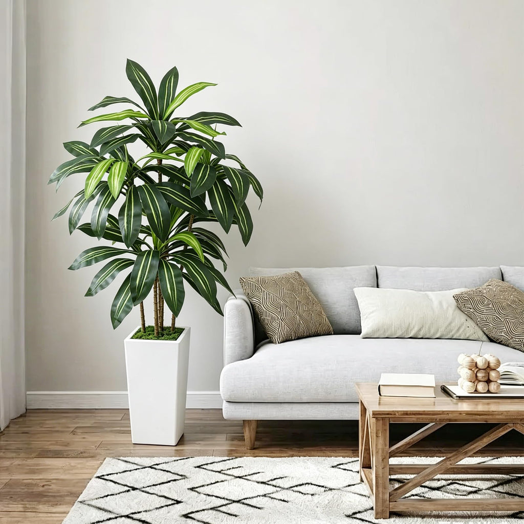 5FT Artificial Dracaena Tree Heavy-Duty Planter, Fake Tree Indoor