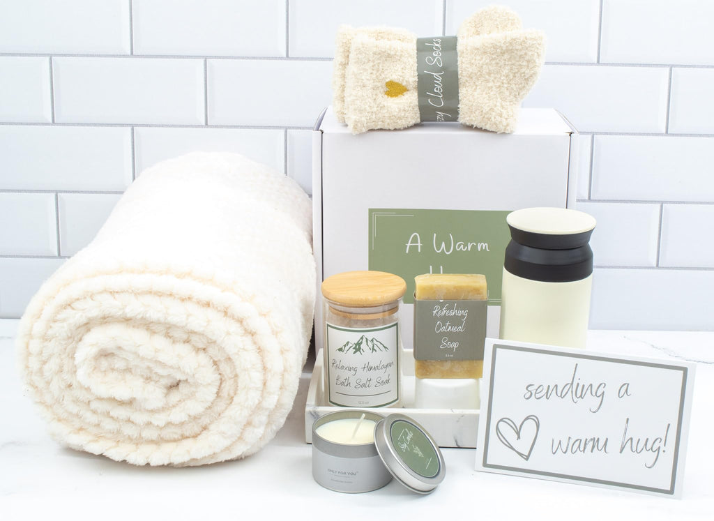 A Warm Hug Gift Box for Women - Cozy, Relaxing Self Care, Get Well, Sympathy, Thinking of You - Thoughtfully Curated