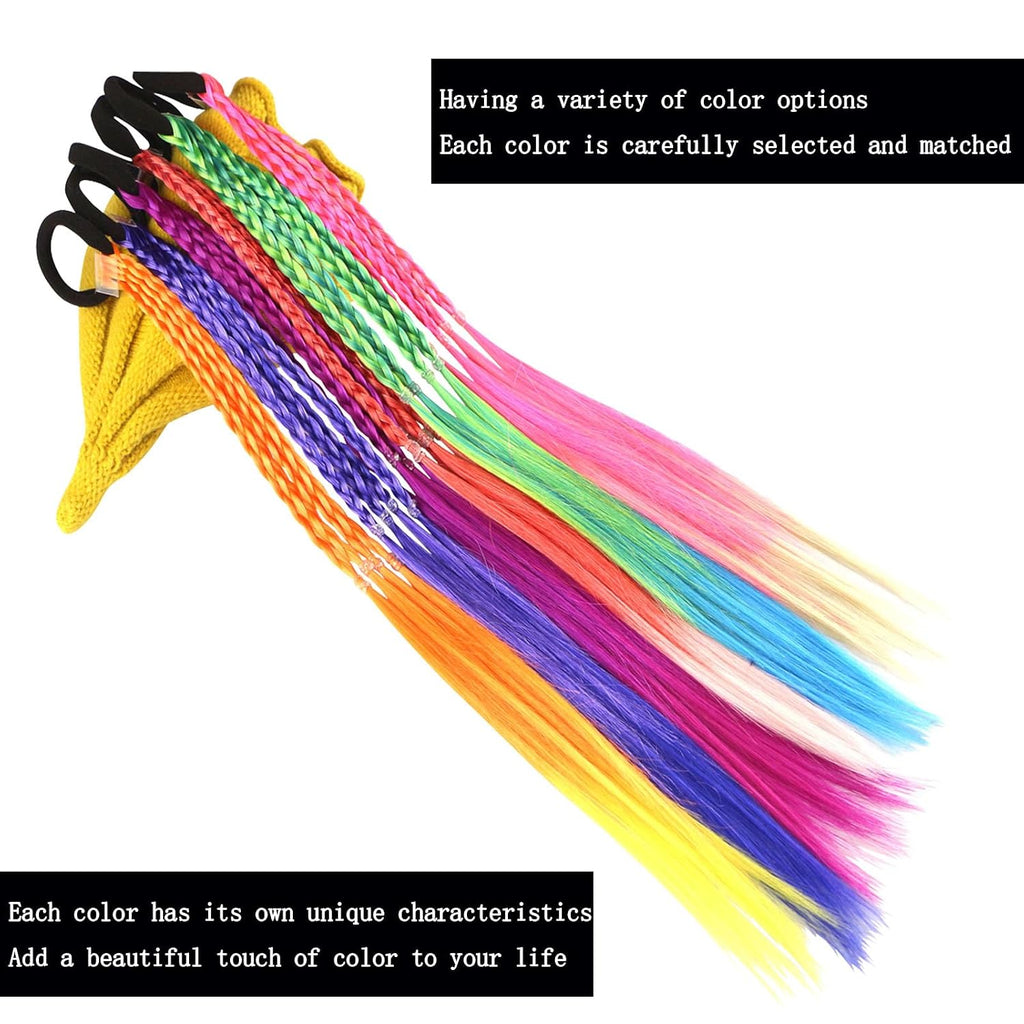 Kids Hair Accessories, Rainbow Braid Ponytail Extensions & Headbands