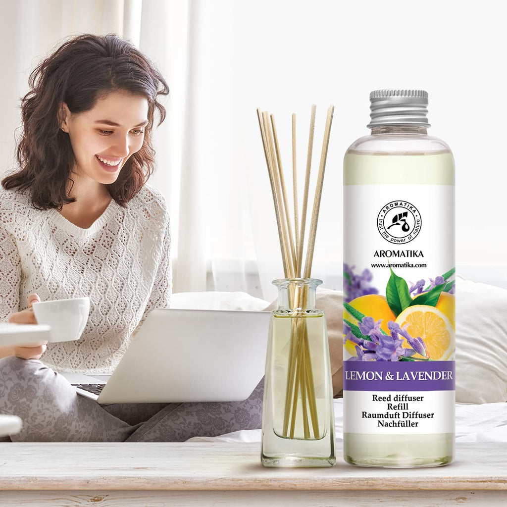 Reed Diffuser Refill Lemon - Lavender 6.8 Fl Oz - Scented Diffuser - Room Diffuser Refill with Scent - Room Freshener