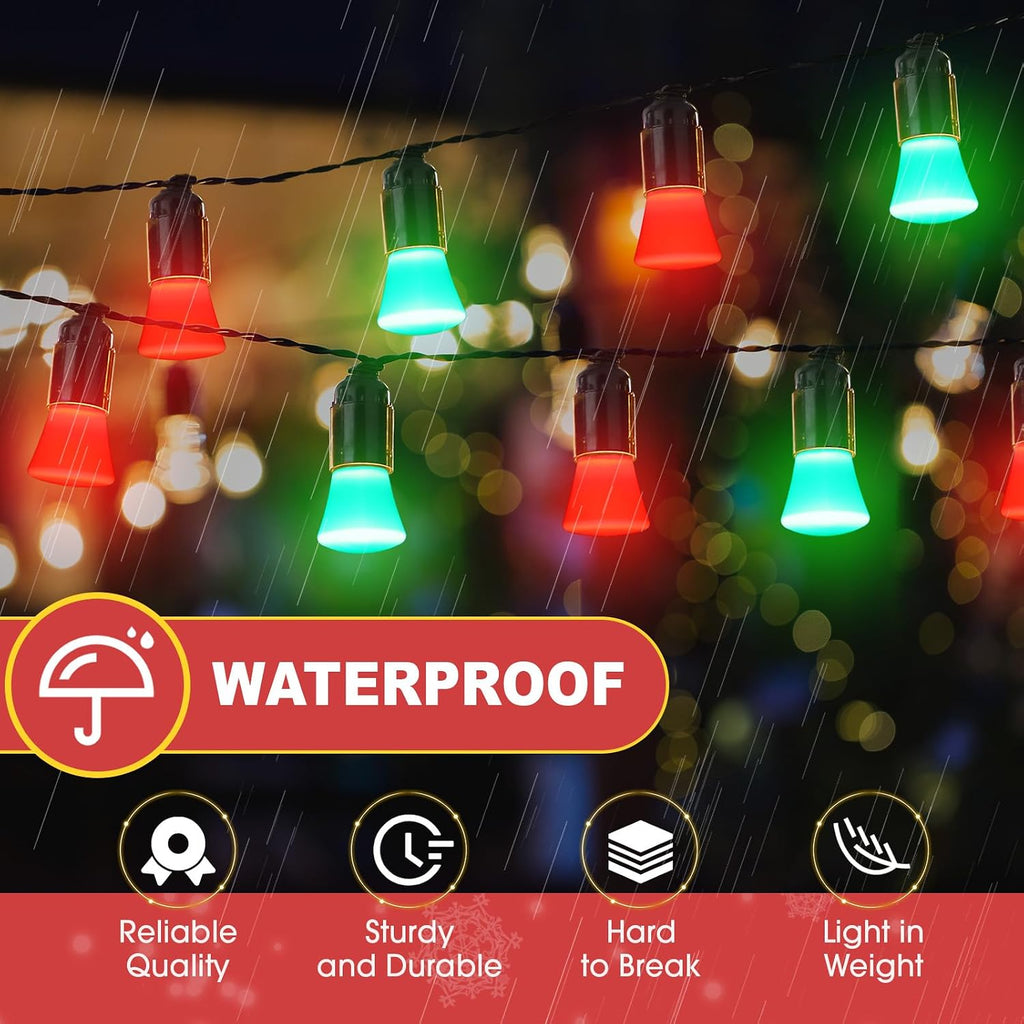 50 Pcs S14 LED Light Bulbs 2W E26 Outdoor Replacement,Red, Green