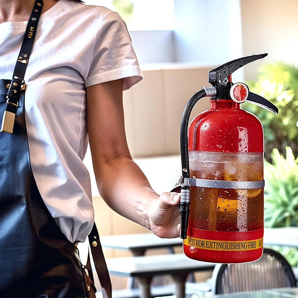 Liquor Dispenser Funny Extinguisher Shape Liquor Dispenser 2L/70oz Pump Drink Dispensers for Wine, Spirits, Beer