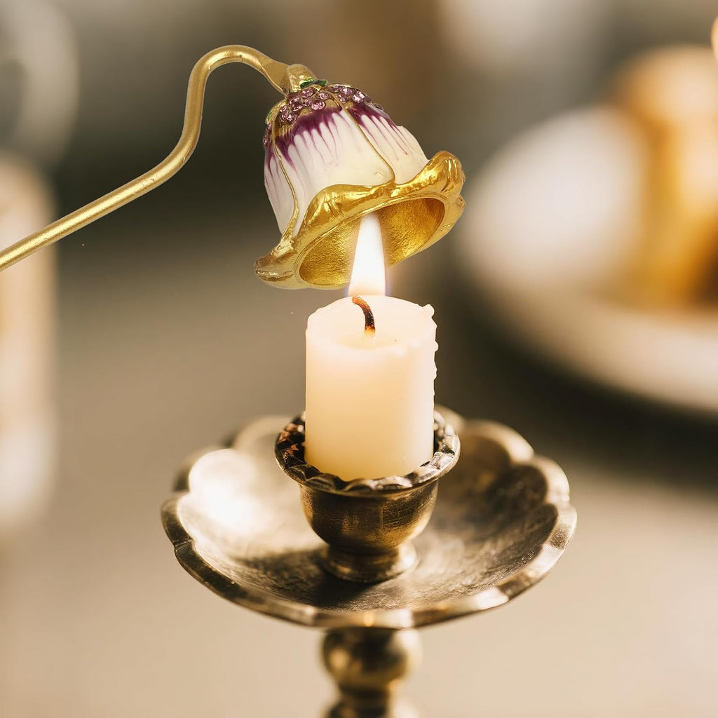 Elegant Royal-Style Candle Snuffer with Pearl Inlay, Candlesnuffers Wick Snuffer Candle Accessory for Putting Out
