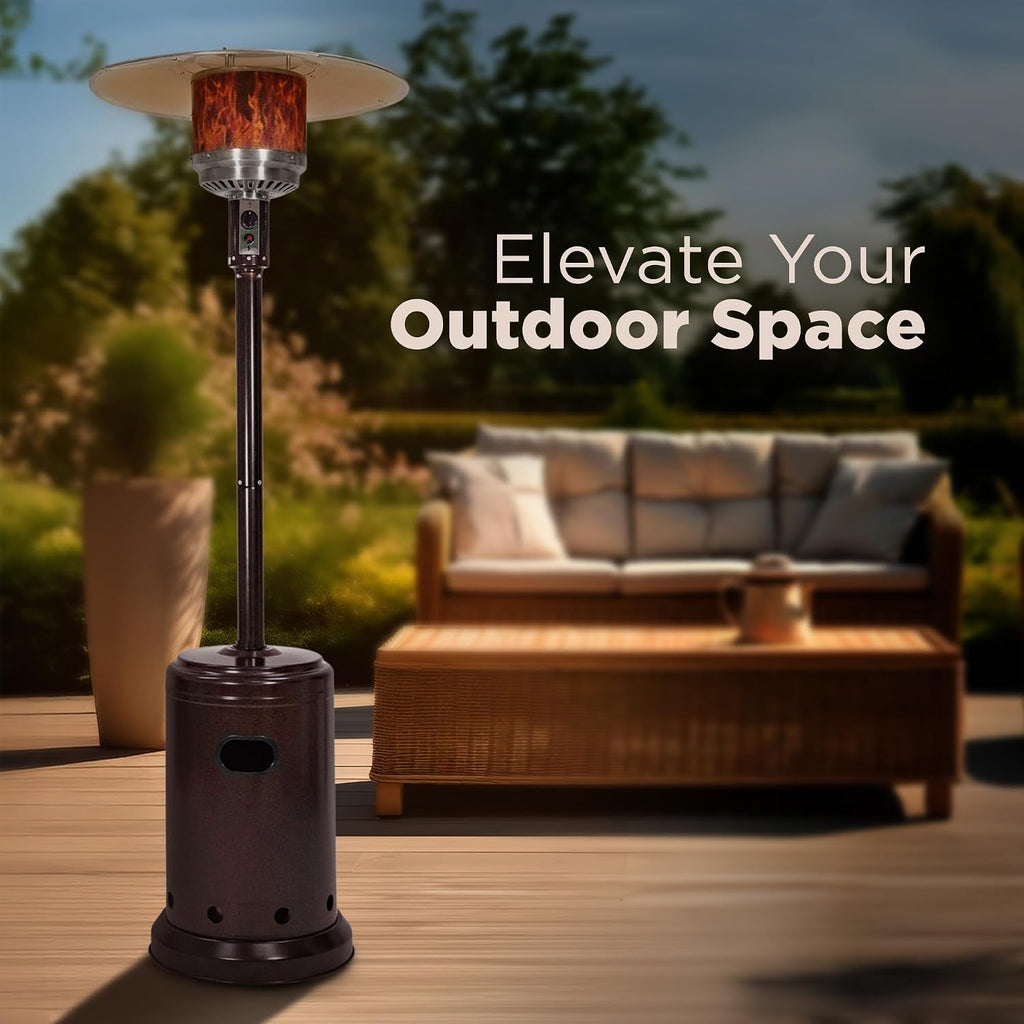 46,000 BTU Portable Outdoor Propane Patio Heater with Wheels, Commercial & Residential, Easy to Use, with Water Tank