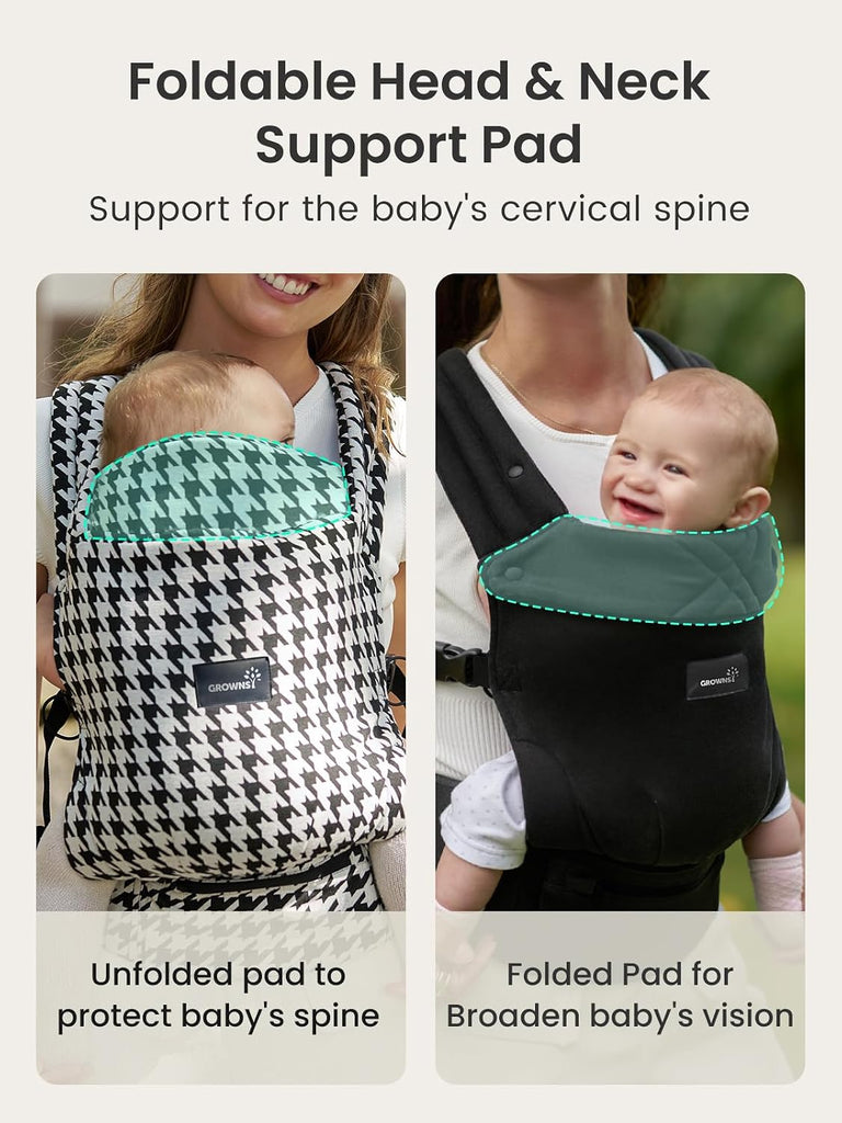 Baby Carrier Newborn to Toddler with Head Support, Black