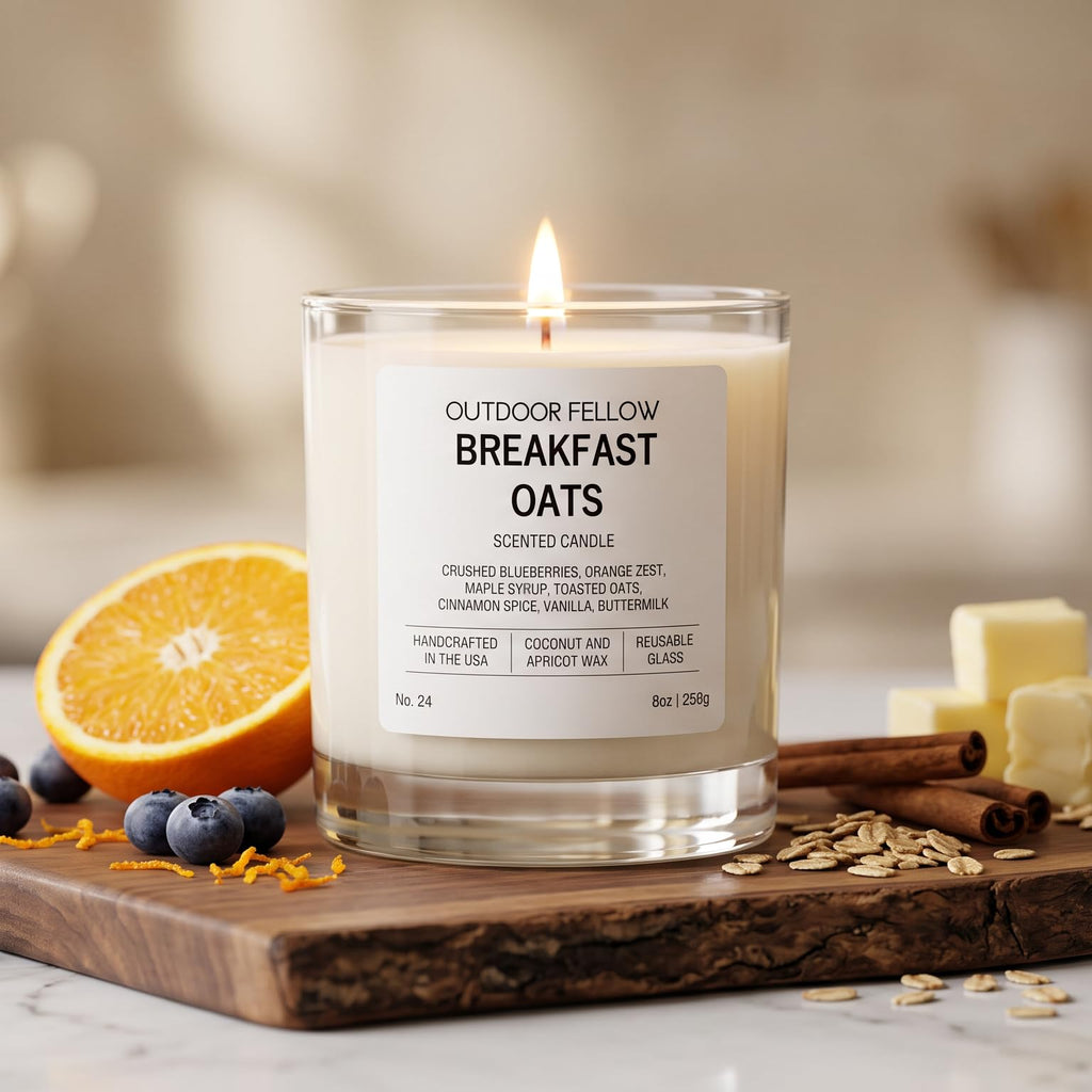 Breakfast Oats Scented Candle, Vanilla Maple Blueberry Candle, Luxury Coconut Apricot Wax Candle, Strong Scent, Non