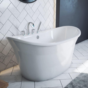 Montego 60 inch L x 27 inch H White Acrylic Freestanding Bathtub