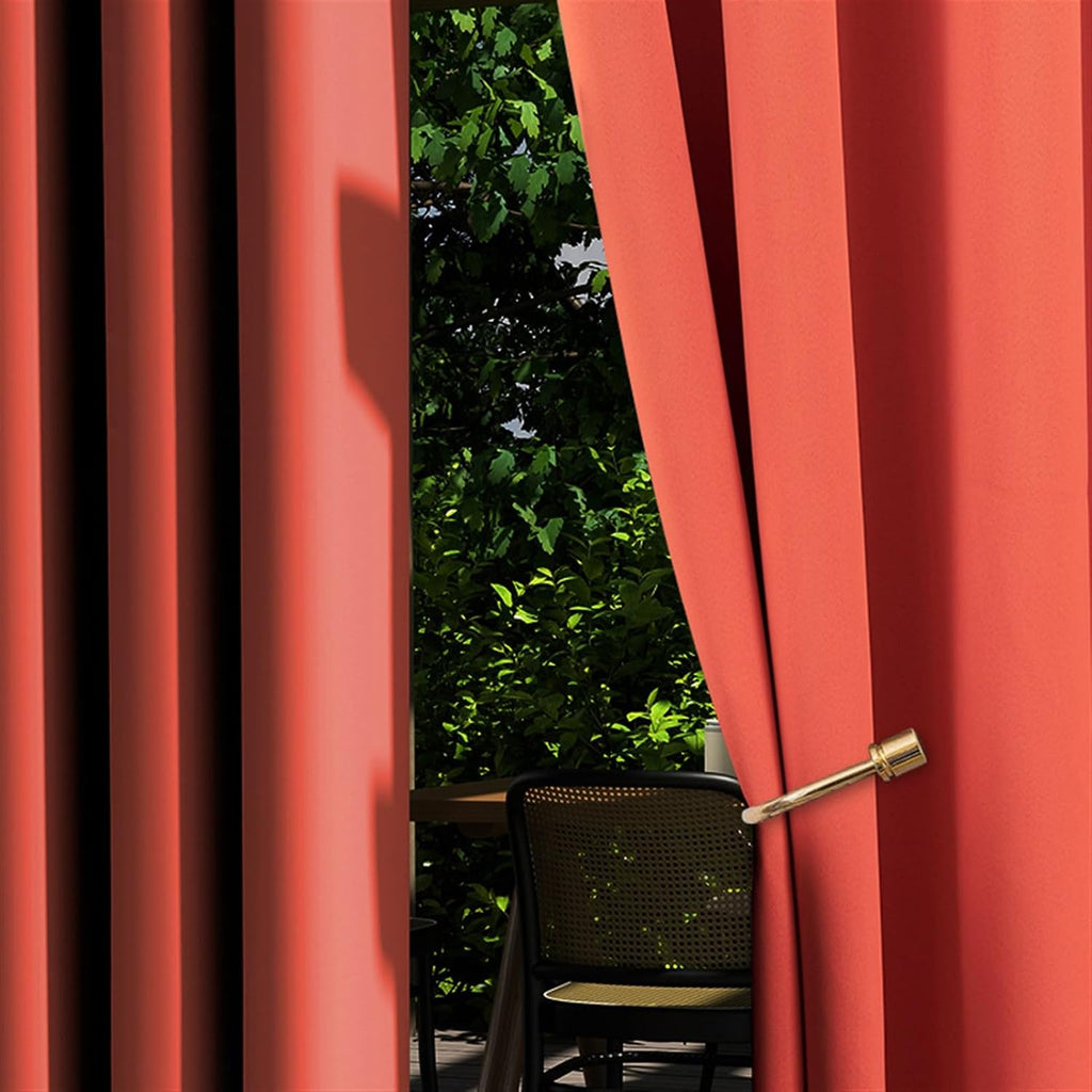2 Panels Outdoor Curtains Waterproof Blackout Weatherproof Outside Drapes Thermal Insulated Grommet Top Privacy