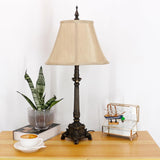 Farmhouse Table Lamp Antique Resin Base Traditional Rustic Mid-Century Desk Lamp 25.5 Inch Tall Office Bedroom