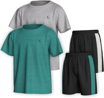 Boys Performance Crew Neck T-Shirt & Athletic Shorts Piece Set