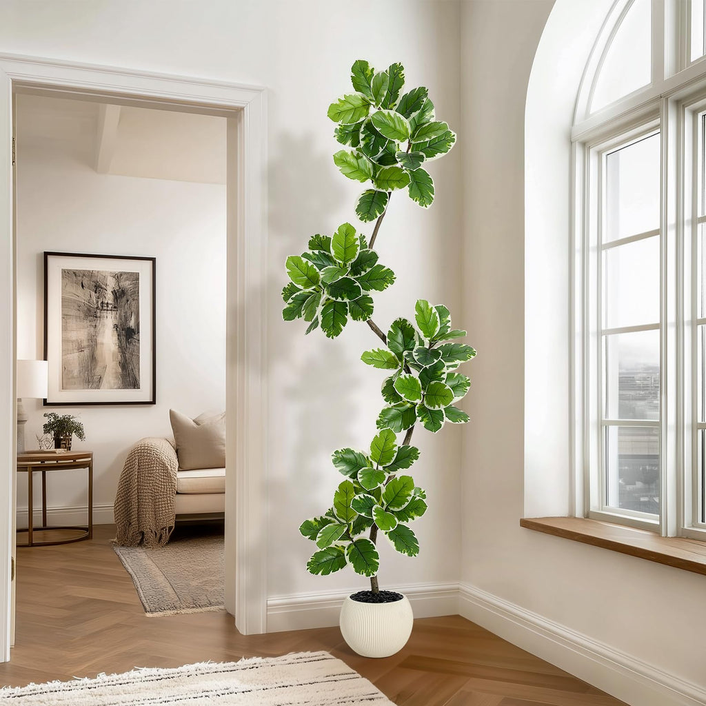 Fiddle Leaf Fig Tree Artificial Indoor with Sphere Planter