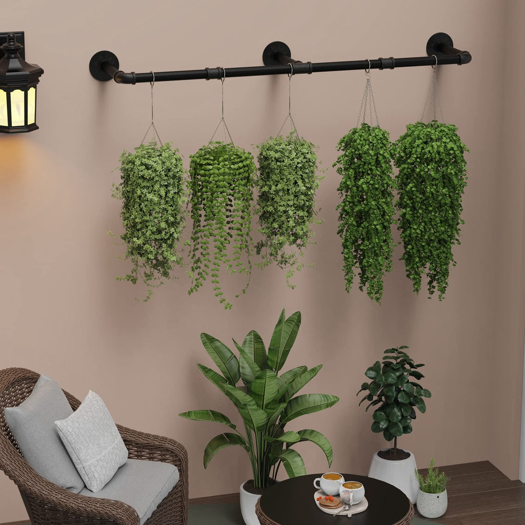 Wall Mounted Clothes Rack, 60in Industrial Pipe Clothing Rack for Hanging Clothes, Heavy Duty Garment Rack Wall