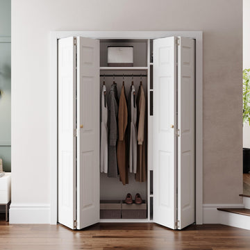 60" x 80" Paintable Bifold Door, 3-Panel Closet Doors