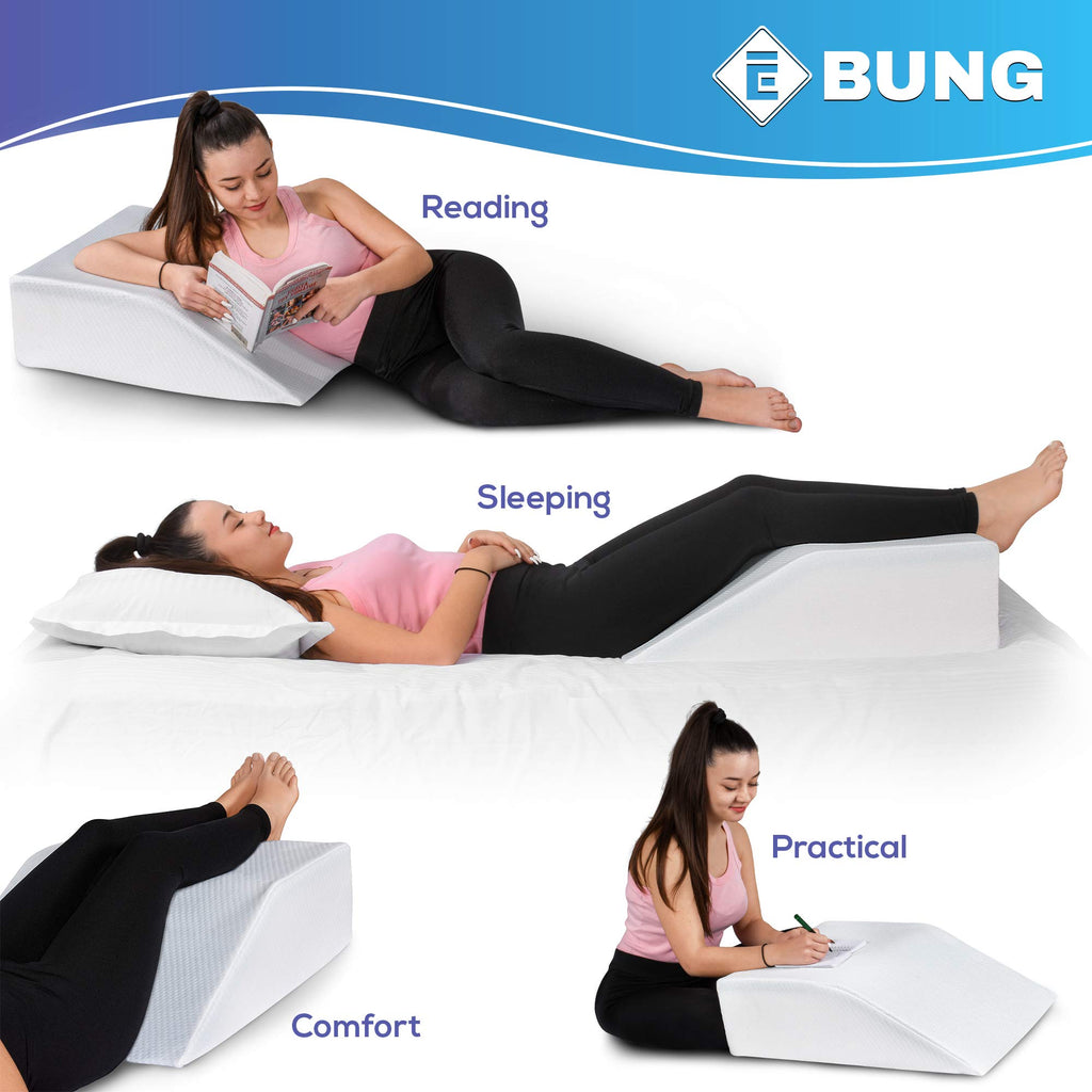 Leg Pillow Memory Foam - Cooling Gel Leg Elevation with Removable Cover for Swelling, Circulation, and Pain Relief