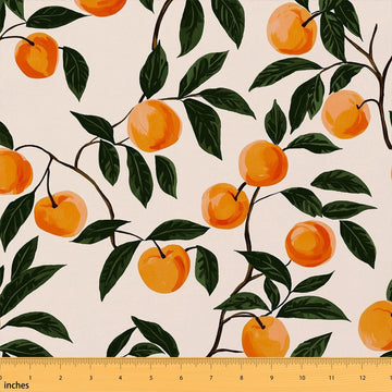 Cartoon Oranges Decorative Fabric by The Yard Soft Polyester Country Rustic Fabric for Chairs Sofa DIY Projects