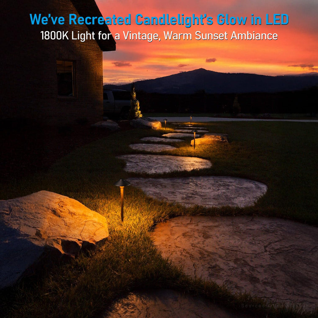 5CCT Low Voltage LED Pathway Lights, Saucer Head