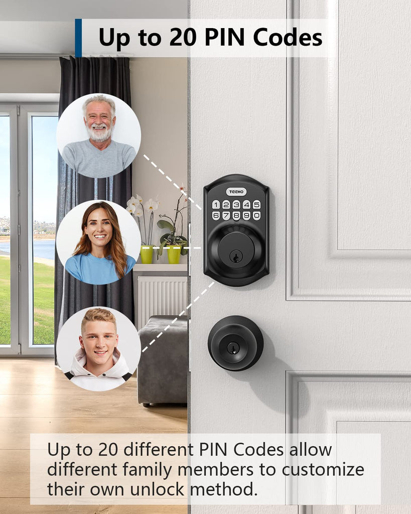 Keyless Entry Deadbolt with Keypad for Front Door, Matte Black