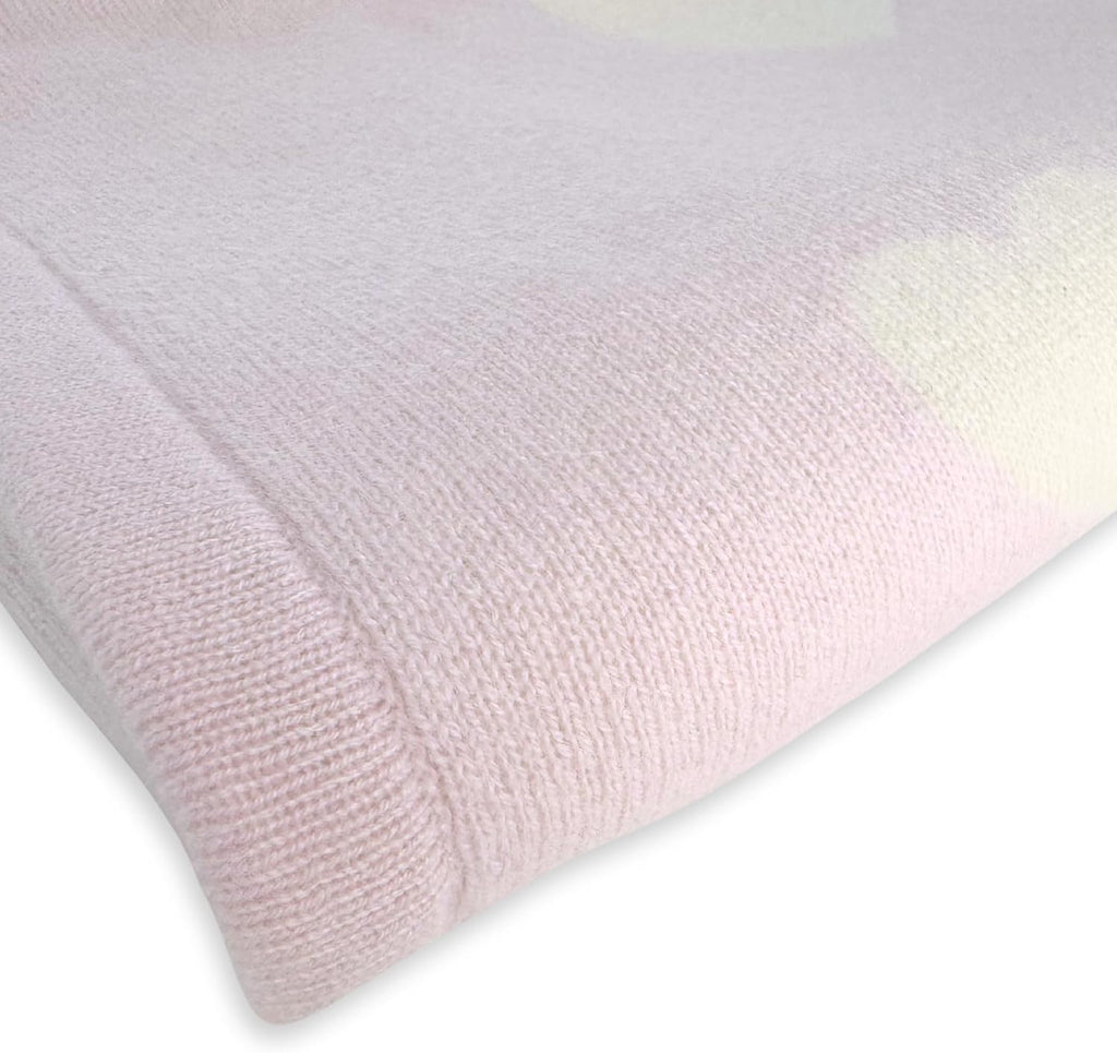 100% Cashmere Baby Blanket Heart Design 32" x 40" Pink