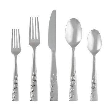 Silversmiths 268320R Blossom Sand 20-Piece Flatware Silverware Set, Service for 4, Stainless Steel, Includes