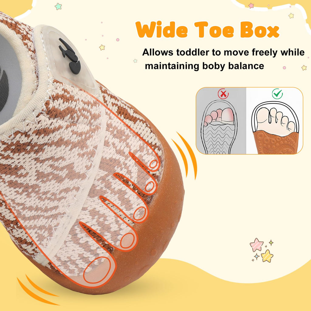 Wide Baby Shoes Boys First Walker Shoes Infant Barefoot Sneakers