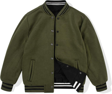 Boys Bomber Jacket Reversible Flight Jackets Fall Spring Varsity Windbreaker