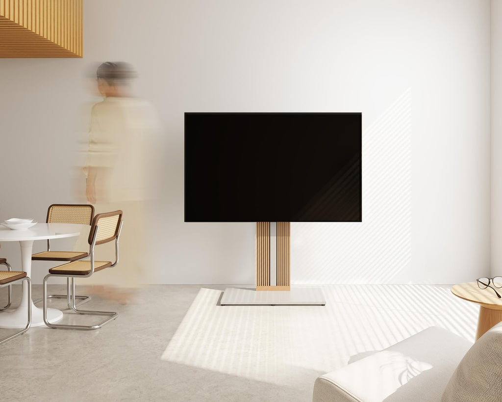 Floor TV Stand for 55-88 Inch TVs with Hidden Back Storage, White