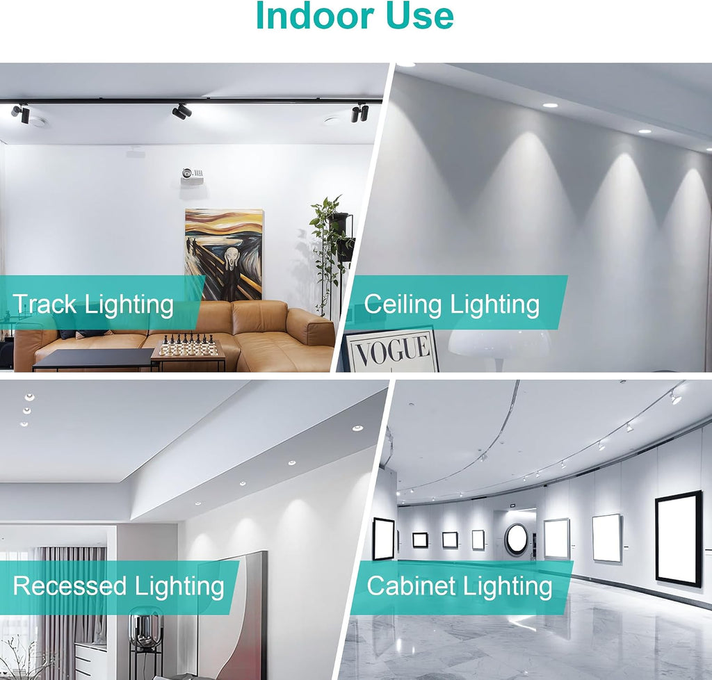 MR16 LED Bulbs 10 Pack, 5000K Daylight 500LM Lights (50W Equivalent), Non-Dimmable 40-Degree AC/DC 12V GU5.3 Bi-Pin
