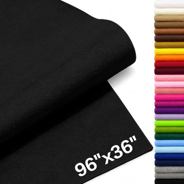 96" X 36" Large Soft Felt Fabric Sheet, 1.6mm, Black