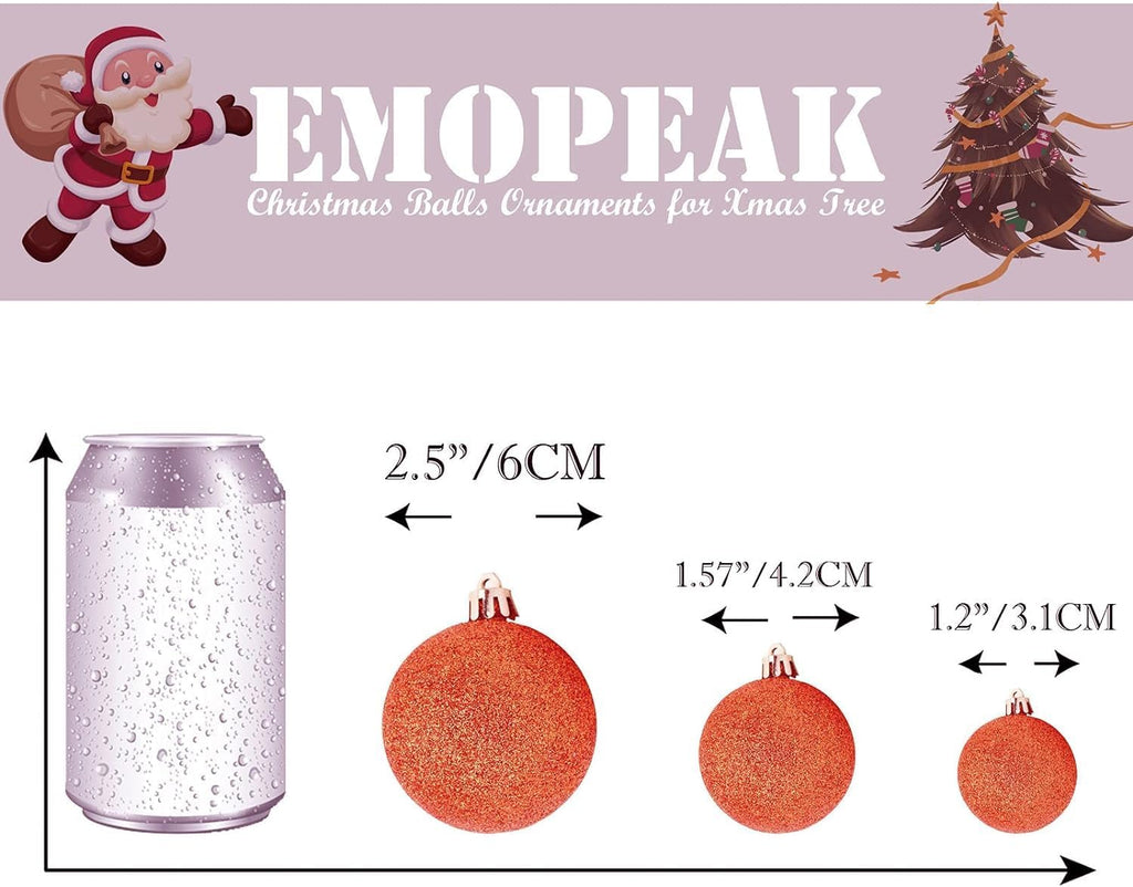 Christmas Balls Ornaments for Xmas Christmas Tree - 4 Style Shatterproof Christmas Tree Decorations Hanging - Set of 24