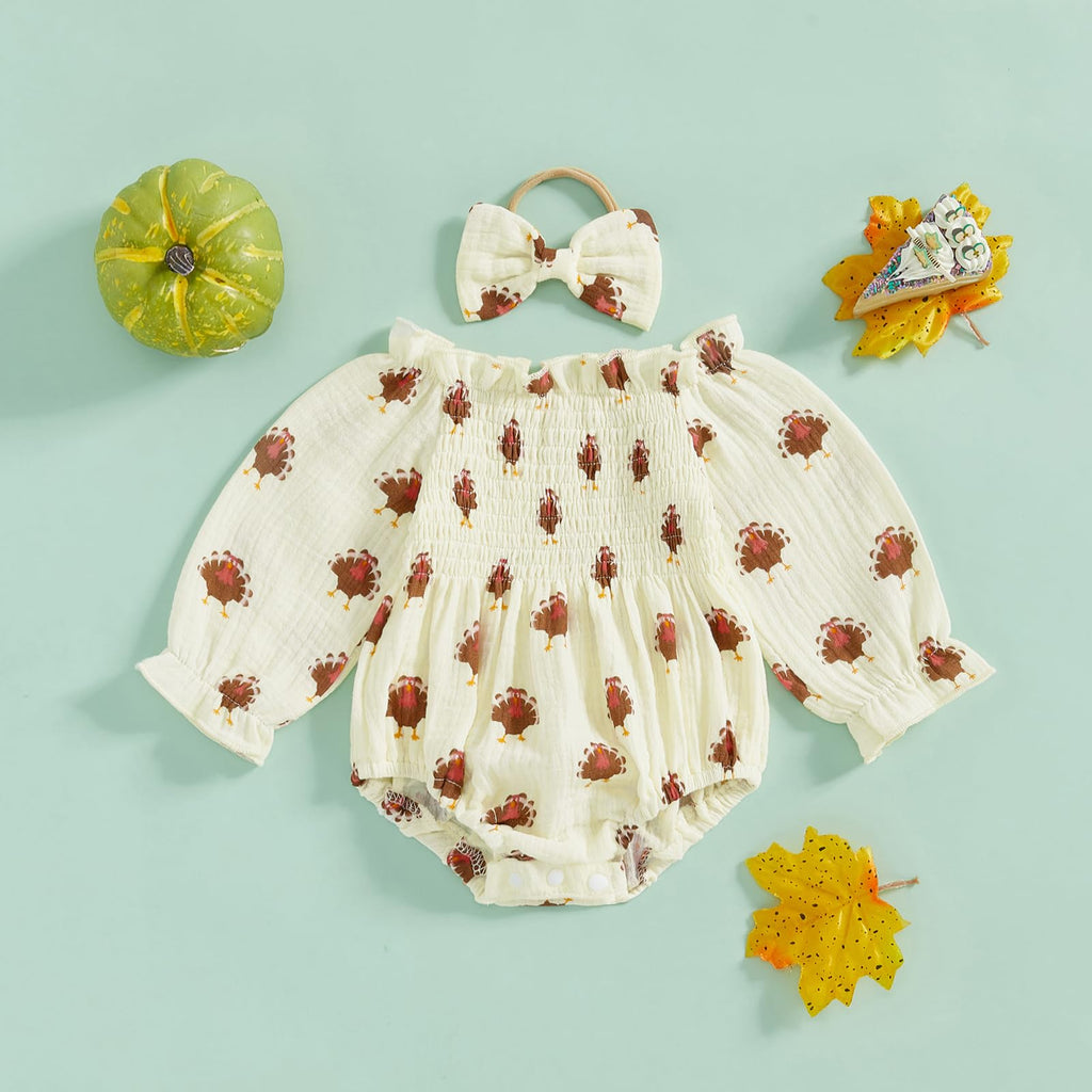 Infant Cute Baby Girl Outfit Long Sleeve Rompers Top Ruched Bodysuit Newborn Baby Girl Clothes 3 6 12