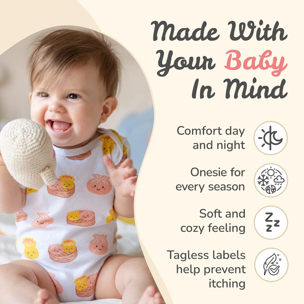 Organic Cotton Onesie Baby Bodysuit, Soft and Comfortable Baby Onesies Made from Organic Cotton and Spandex