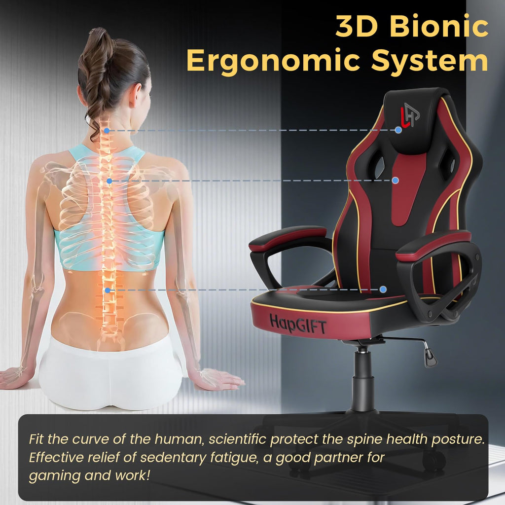 Computer Chair, Racing Style Gaming Chair with Link Armrest, Ergonomic PC Office Chairs for Adults Teens, Height