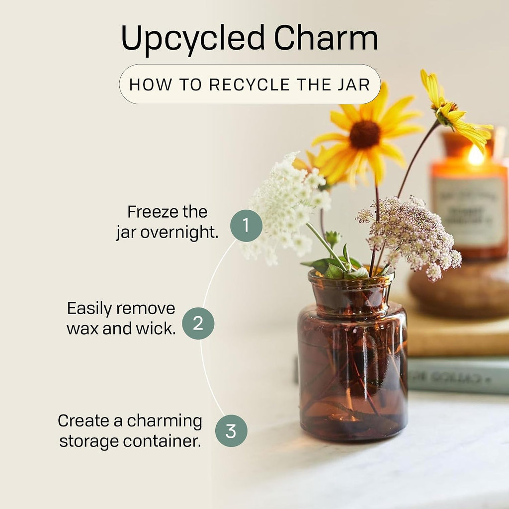Artisan Apothecary Scented Candle with Lid in Reusable Glass Jar, Clean-Burn Soy Candle with Approx. 54 Hour Burn - Set of 8