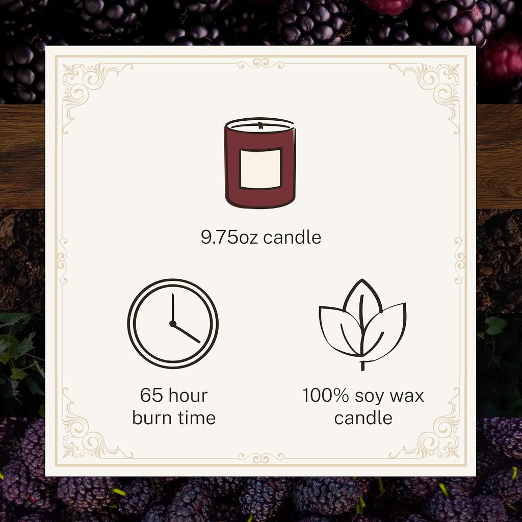 Hotel Lobby Napa Valley Candle - Luxury Hand-Poured 9.75oz 100% Soy h Black Currant, French Oak, Sweet Soil