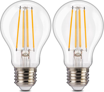 800LM Dusk to Dawn LED Outdoor Light Bulb, 2-Pack A19 LED Bulb 60W Equivalent, E26 Base, 2700K Soft White, 7W