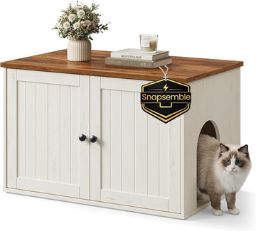 Toolless Assembly Litter Box Enclosure, Cat House